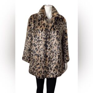 Leopard Print Faux Fur Coat